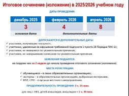 Итоговое сочинение в 2025-2026 учебном году